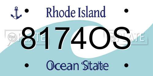 8174OS Rhode Island License Plate