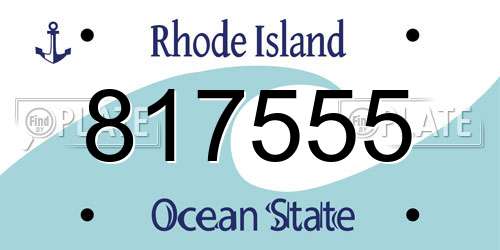817555 Rhode Island License Plate