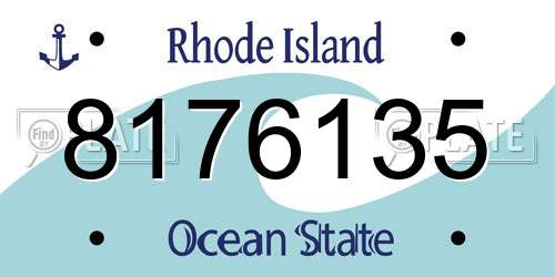8176135 Rhode Island License Plate