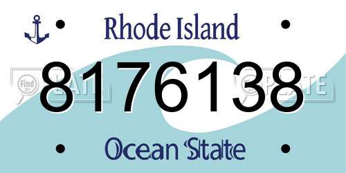 8176138 Rhode Island License Plate