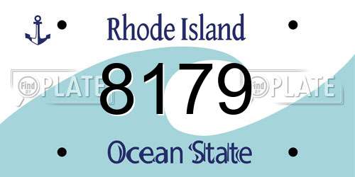 8179 Rhode Island License Plate