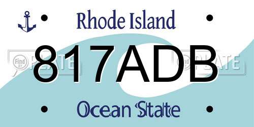 817ADB Rhode Island License Plate