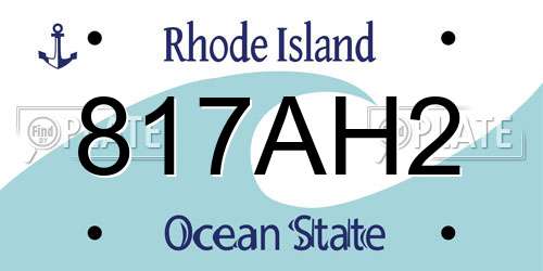 817AH2 Rhode Island License Plate