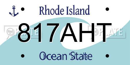 817AHT Rhode Island License Plate