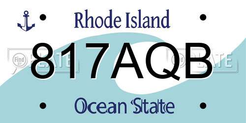 817AQB Rhode Island License Plate