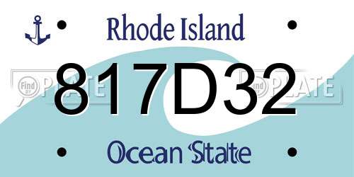 817D32 Rhode Island License Plate