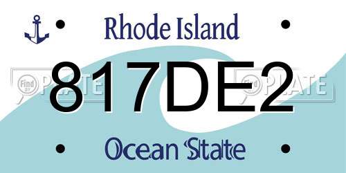 817DE2 Rhode Island License Plate