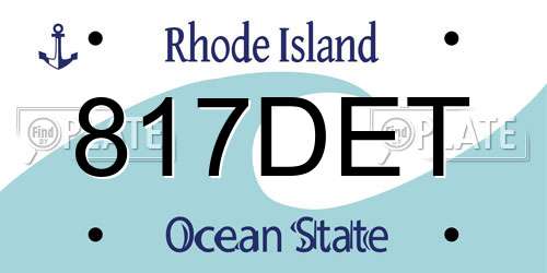817DET Rhode Island License Plate