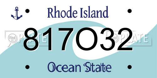 817O32 Rhode Island License Plate