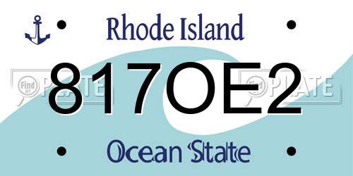 817OE2 Rhode Island License Plate