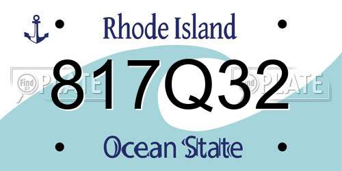 817Q32 Rhode Island License Plate