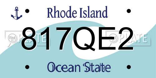 817QE2 Rhode Island License Plate