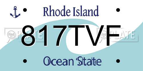 817TVF Rhode Island License Plate