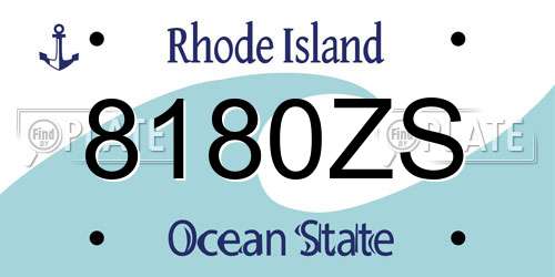 8180ZS Rhode Island License Plate