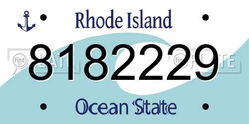 8182229 Rhode Island License Plate