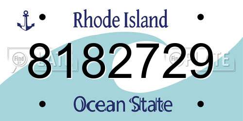 8182729 Rhode Island License Plate