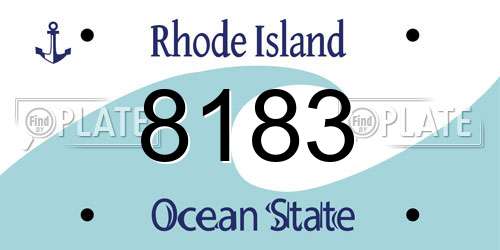 8183 Rhode Island License Plate
