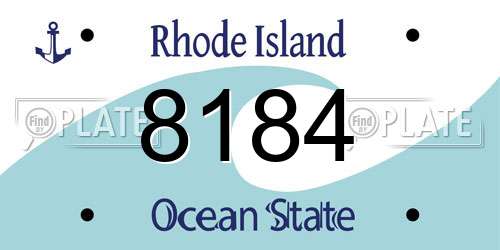 8184 Rhode Island License Plate