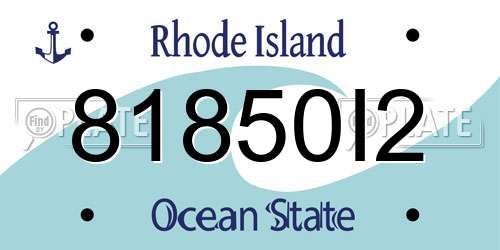 81850I2 Rhode Island License Plate