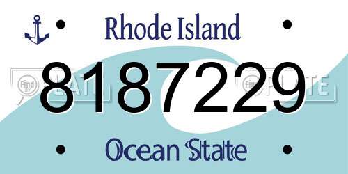 8187229 Rhode Island License Plate
