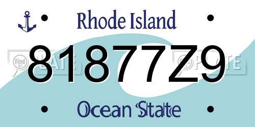 81877Z9 Rhode Island License Plate