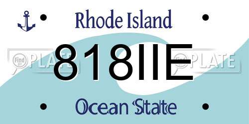 818IIE Rhode Island License Plate