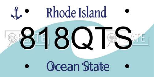818QTS Rhode Island License Plate