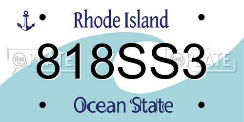 818SS3 Rhode Island License Plate