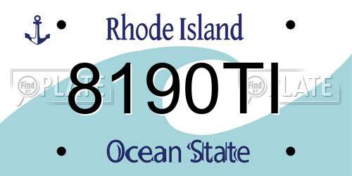 8190TI Rhode Island License Plate