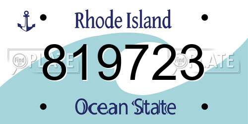 819723 Rhode Island License Plate