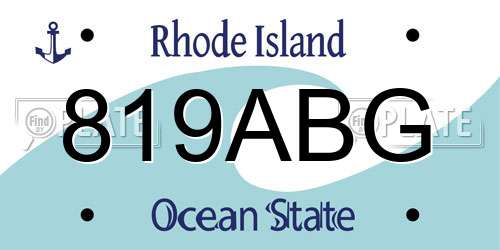 819ABG Rhode Island License Plate