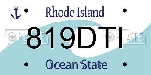 819DTI Rhode Island License Plate