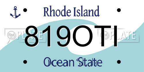 819OTI Rhode Island License Plate