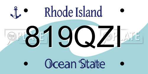 819QZI Rhode Island License Plate