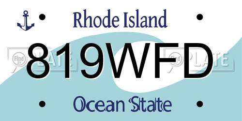 819WFD Rhode Island License Plate