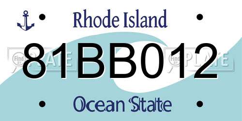 81BB012 Rhode Island License Plate