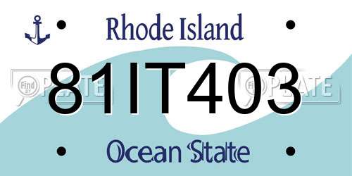 81IT403 Rhode Island License Plate