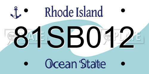 81SB012 Rhode Island License Plate