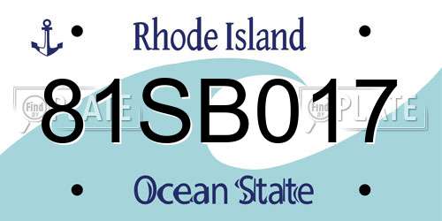 81SB017 Rhode Island License Plate