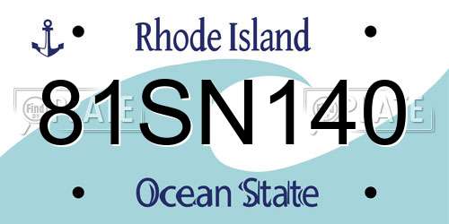 81SN140 Rhode Island License Plate