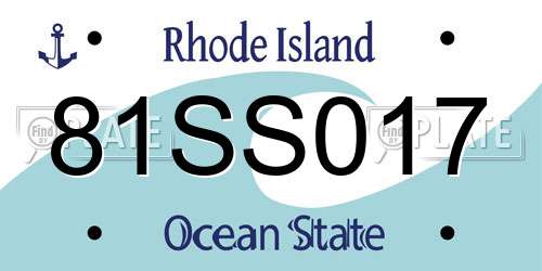 81SS017 Rhode Island License Plate