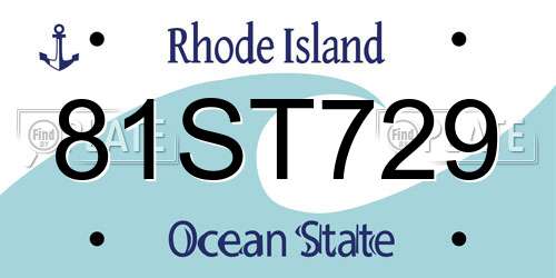 81ST729 Rhode Island License Plate