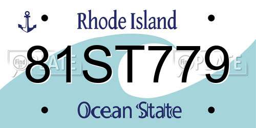 81ST779 Rhode Island License Plate