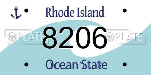 8206 Rhode Island License Plate