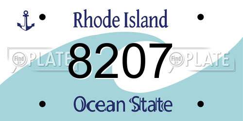 8207 Rhode Island License Plate