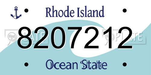 8207212 Rhode Island License Plate