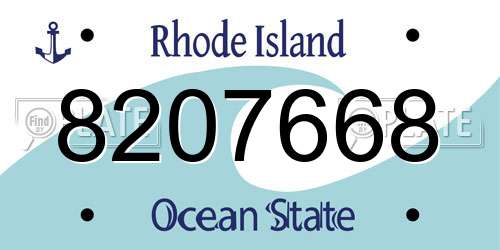 8207668 Rhode Island License Plate