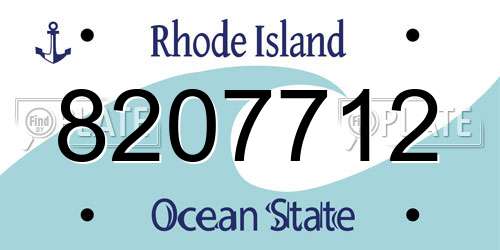 8207712 Rhode Island License Plate