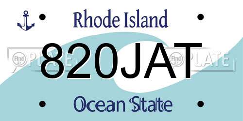 820JAT Rhode Island License Plate