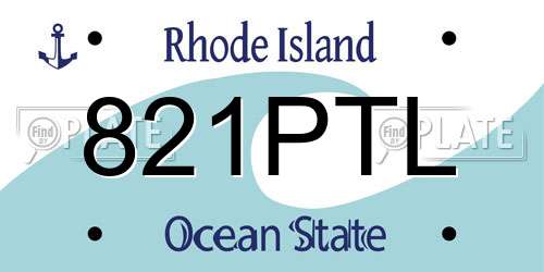 821PTL Rhode Island License Plate